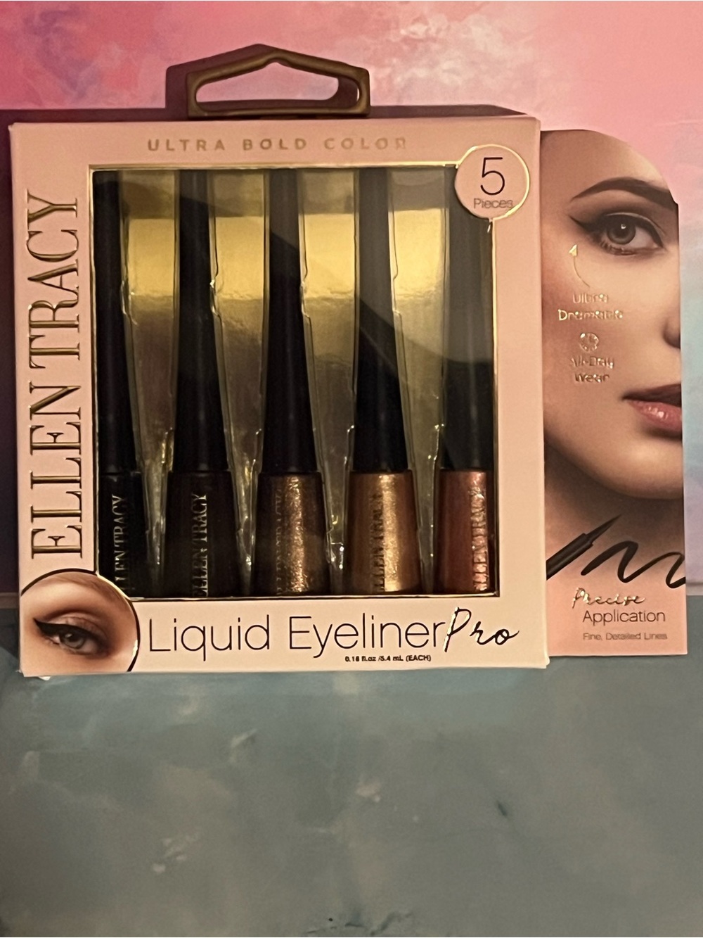 Ellen Tracy Liquid Eyeliner Set — Metallic Brown, Bronze & Copper Tones (5 Pc)